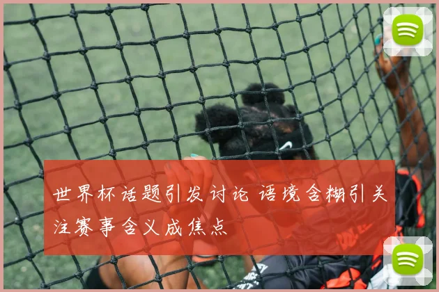 世界杯话题引发讨论 语境含糊引关注赛事含义成焦点